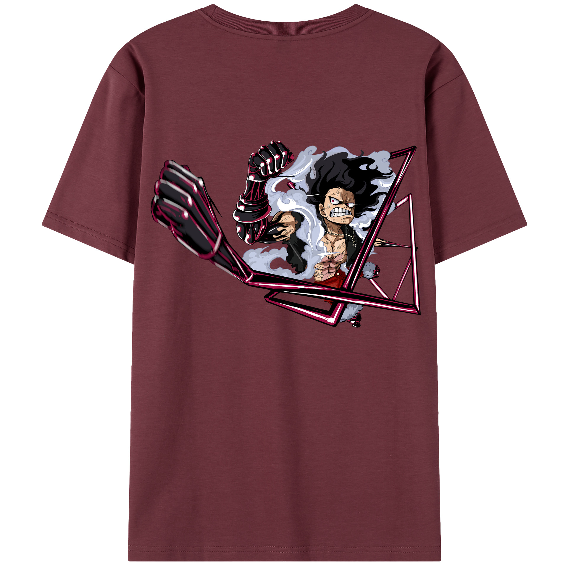 ワンピース モンキー・D・ルフィ ONE PIECE Monkey D. Luffy 綿100％半袖Tシャツ（背面プリント）